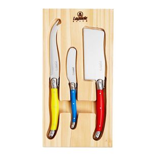 Laguiole Elite 3-Piece Cheese Knife Set Multicoloured