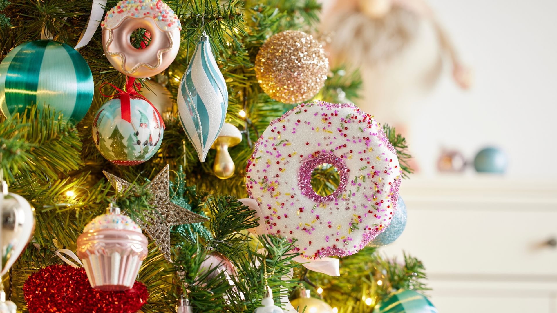 Assortment of Christmas tree decorations