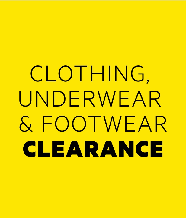 Shop Clothing, Underwear & Footwear Clearance