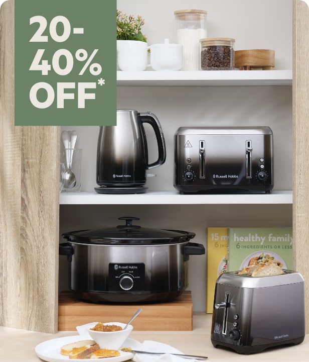 20% To 40% Off* Kettles, Toasters & Coffee Machines