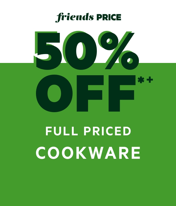 50% Off Full Priced Cookware