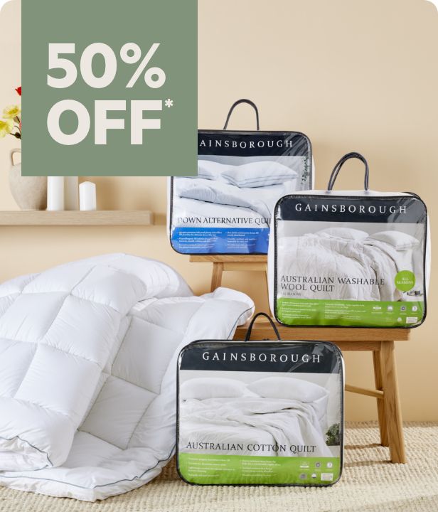 50% Off* Quilts & Toppers