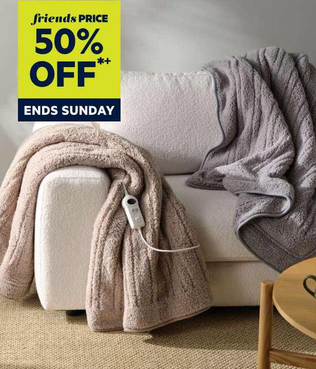 50% Off Full Priced Electric Blankets