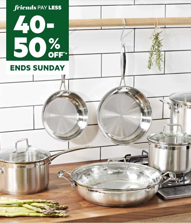40% To 50% Off Full Priced Cookware, Kitchenware & Dinnerware
