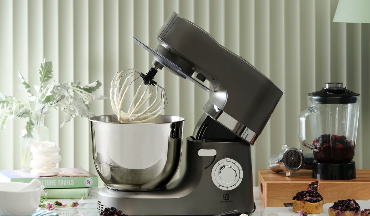 Smith + Nobel Grey Stand Mixer with whisk attachment
