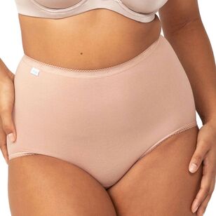 Sloggi Women's Maxi Full Brief 2 Pack Beige & Navy