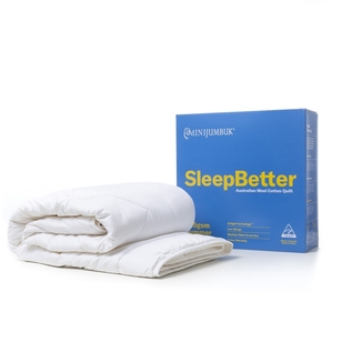 MiniJumbuk SleepBetter 225 GSM Summer Australian Wool Cotton Quilt