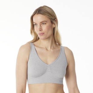 Bonds Women's Comfy Crop Light Heather