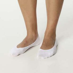 Sash & Rose Women's No Show Socks 5 Pack White