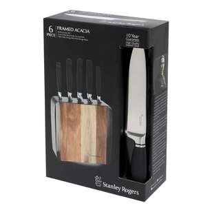 Stanley Rogers 6-Piece Framed Acacia Knife Block Set