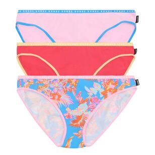 Bonds Women's Hipster Bikini 3 Pack Blue & Pink