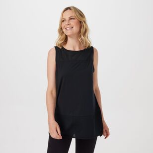 LMA Active Women's Mesh Insert Tank Jet Black