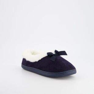 Cherry Lane Women's Molly Satin Bow Slipper Navy