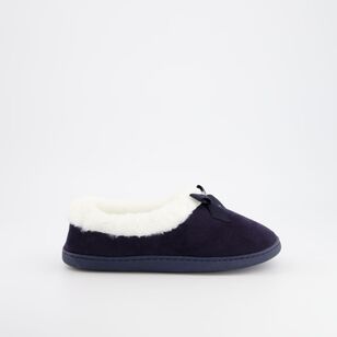 Cherry Lane Women's Molly Satin Bow Slipper Navy