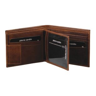 Pierre Cardin Men's Bi Fold Leather Wallet Cognac