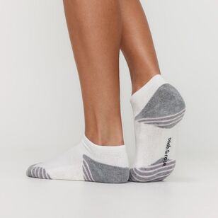 Sash & Rose Women's Padded Sneaker Sock 2 Pack White & Grey