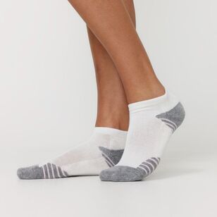 Sash & Rose Women's Padded Sneaker Sock 2 Pack White & Grey