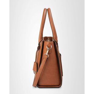 MADISON ANGIE 3 COMPARTMENT TOTE Dark Tan