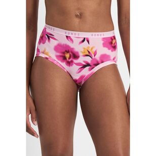 Bonds Women's Cottontails Print Full Brief 3 Pack Pink Mix