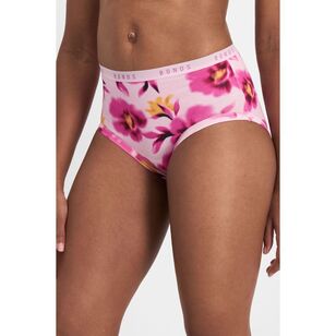 Bonds Women's Cottontails Print Full Brief 3 Pack Pink Mix