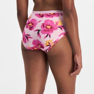 Bonds Women's Cottontails Print Full Brief 3 Pack Pink Mix