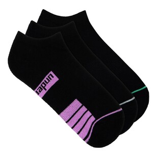 Underworks Women's Sport Low Cut Sock 3 Pack Black