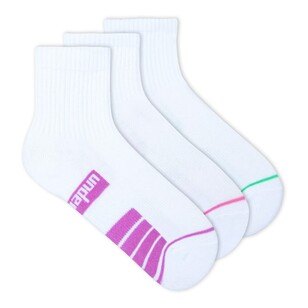 Underworks Women's Sport Quarter Sock 3 Pack White