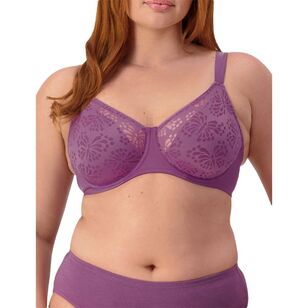 Triumph Women's Lacy Minimiser Bra 2 Pack Black & Purple