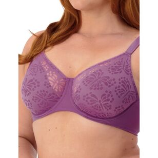 Triumph Women's Lacy Minimiser Bra 2 Pack Black & Purple