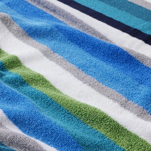 Soren Moana Beach Towel Blue & Green Stripe 80 x 160 cm