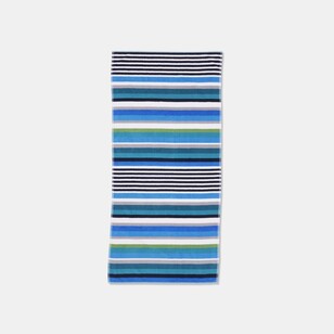 Soren Moana Beach Towel Blue & Green Stripe 80 x 160 cm