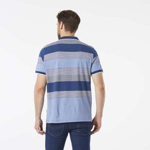 JC Lanyon Men's Eden Stripe Jersey Polo Navy