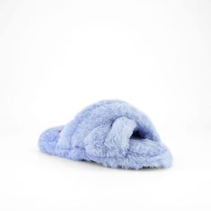 Sash & Rose Women's Gamble Fur Slipper Blue