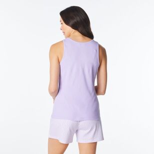 Sash & Rose Women's Cotton Rib Tank Lavender