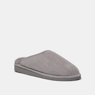 Nic Morris Men's Ace Fur Mule Slipper Grey