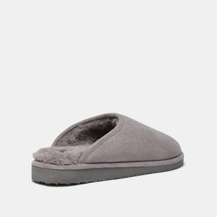 Nic Morris Men's Ace Fur Mule Slipper Grey