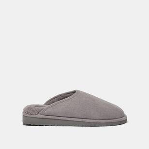 Nic Morris Men's Ace Fur Mule Slipper Grey