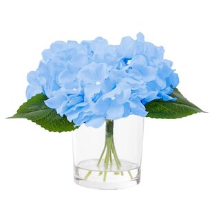 Lacey Deco Hydrangea Arrangement 22 cm Blue