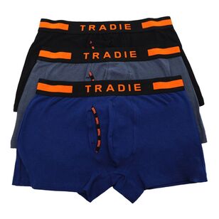 Tradie Black Fly Front Trunks 3 Pack Blue & Grey