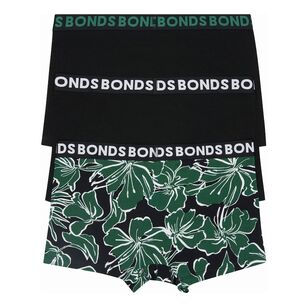 Bonds Men's Everyday Trunk Print 3 Pack Black & Green