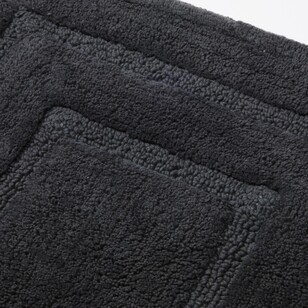 Elysian Tufted Contour Bath Mat Charcoal 50 x 50 cm