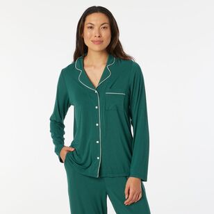 Sash & Rose Women's Bamboo Long Sleeve PJ Set Green