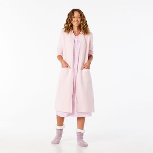 Sash & Rose Women's Quilted Zip Gown Pink