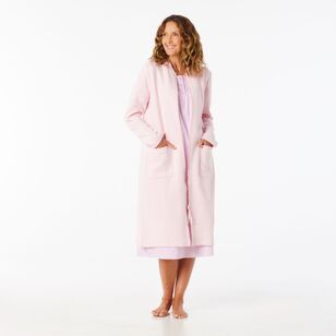 Sash & Rose Women's Quilted Zip Gown Pink