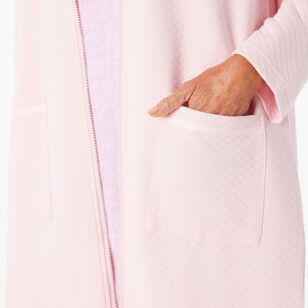 Sash & Rose Women's Quilted Zip Gown Pink