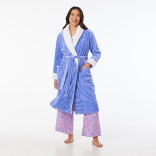 Sash & Rose Women's Sherpa Gown Jacaranda