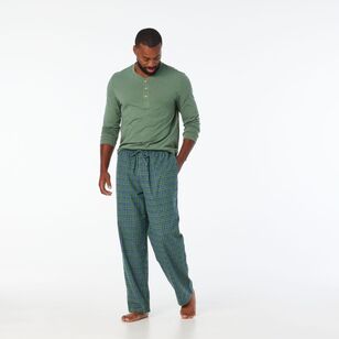 Nic Morris Men's Long Flannelette Pant Green XXL