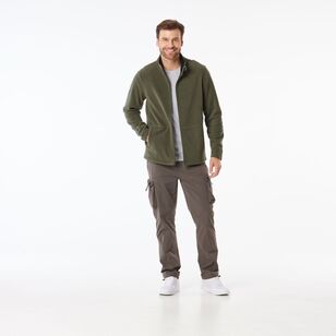 JC Lanyon Men's Stanley Micro Polar Fleece Khaki & Black