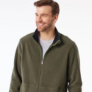 JC Lanyon Men's Stanley Micro Polar Fleece Khaki & Black