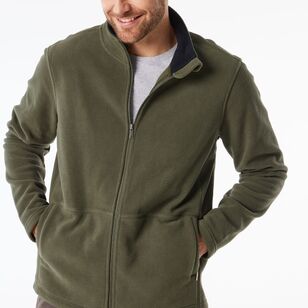 JC Lanyon Men's Stanley Micro Polar Fleece Khaki & Black